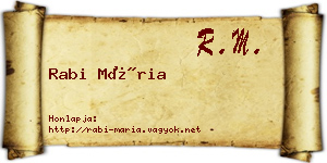 Rabi Mária névjegykártya